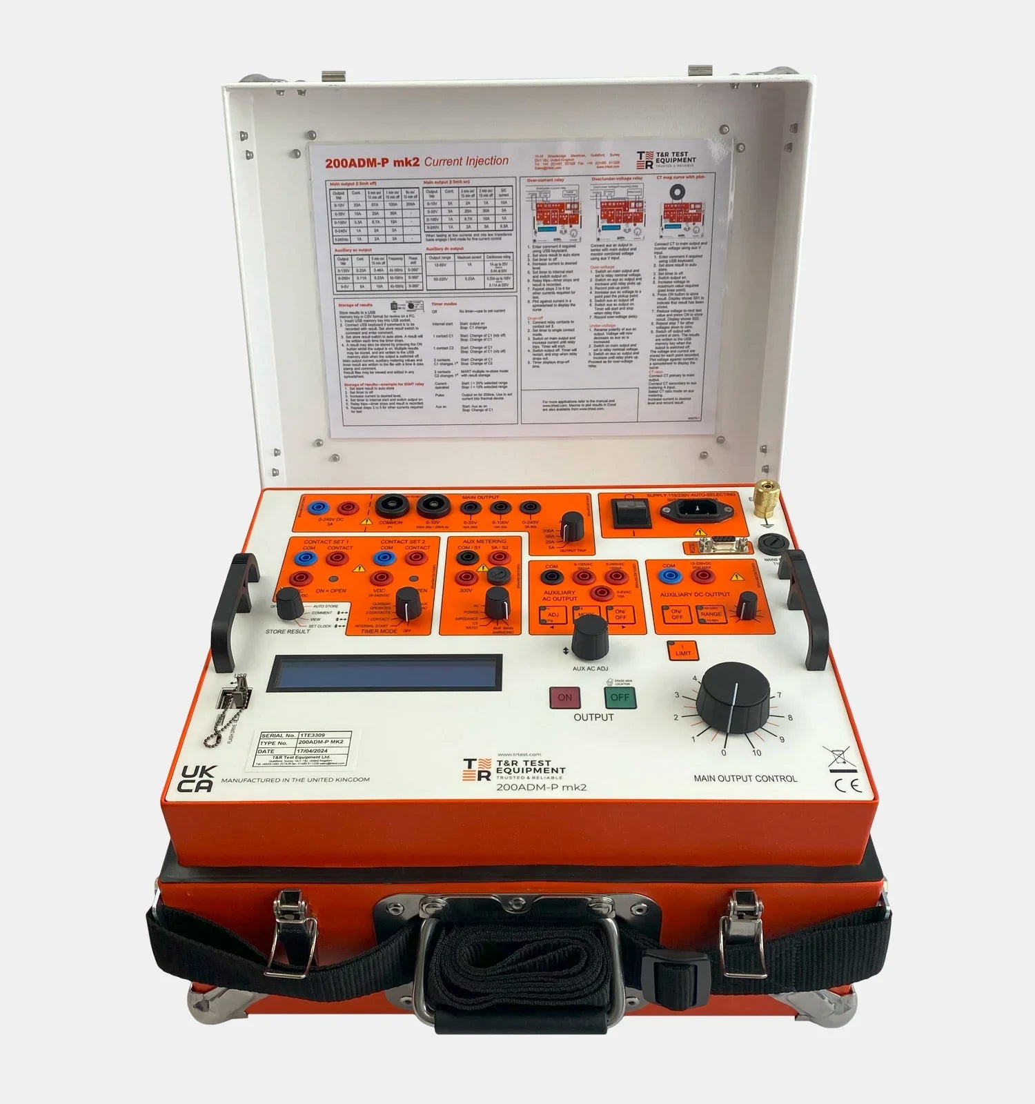 Secondary Current Injection Test Set 200ADM-P for precise relay testing